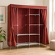 Тканевый шкаф для одежды 160×45×165 см складной на молнии Storage Rack, разборный каркасный шкаф-органайзер для хранения вещей с полками, компактный органайзер для дома, дачи, общежития Красный CL-170-Red - изображение 9
