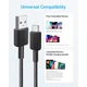 Дата кабель USB 2.0 AM to USB-C 1.8m nylon 322 black Anker (A81H6G11) - изображение 2