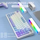 Клавіатура бездротова Attack Shark X85 White Purple - изображение 7