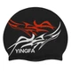 Шапочка для плавания силиконовая для взрослых YINGFA цвет черный-красный C0091 - изображение 2