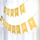 Прапорці Паперові Happy Birthday Золото Голограма З Блискітками - зображення 3