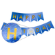 Паперові Прапорці Happy Birthday Синій Голограма З Блискітками - зображення 2
