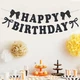 Флажки БумажныеГирлянда Happy Birthday С Гирляндой Бантики Черный - изображение 5
