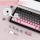 Бездротова механічна Клавіатура Attack Shark X85 Pink 75% (Градієнтний дизайн, перемикачі White Jade, бездротова RGB підсвічування, бічне гравіювання)+наклейки укр розкладки, чорно-рожева - зображення 3