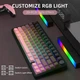 Бездротова механічна Клавіатура Attack Shark X85 Pink 75% (Градієнтний дизайн, перемикачі White Jade, бездротова RGB підсвічування, бічне гравіювання)+наклейки укр розкладки, чорно-рожева - зображення 7