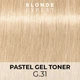 Гель-краска Indola Blonde Expert Pastel Gel Toner для перманентного тонирования волос в пастельный оттенок G.31 Gold Ash 60 мл (4067971099163) - изображение 3