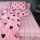 Простыня MirSon Бязь 17-0839 Hearts & Grid 220x240 см (2200011632933) - изображение 3