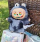 Мягкая игрушка брелок на рюкзак Labubu Pop Mart секретная редкая коллекционная игрушки сюрприз лабубу 3 серии 16 см, серая - изображение 5