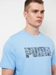 Футболка хлопковая длинная мужская Puma Essentials Graphics 68465957 M Team Light Blue с принтом (4069157442909) - изображение 4