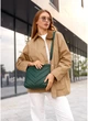 Женская сумка кроссбоди с декоративной прострочкой SAMBAG Зеленая (990027525) - изображение 3