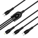 Дата кабель USB 2.0 AM to Lightning + Micro 5P + USB-C 1.2m 3.0A (PD60W data) Black ColorWay - зображення 1