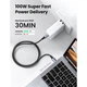 Дата кабель USB-C to USB-C 3.0m 5A 100W US316 Black Ugreen (90120) - изображение 2