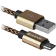 Дата кабель USB 2.0 AM to Micro 5P 1.0m USB08-03T gold Defender - изображение 1