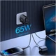 Мережевий зарядний пристрій адаптер Baseus Cube Pro Fast Charger зі швидкою зарядкою|1USB/2Type-C, 65W/3A, PD/QC| Чорний - зображення 7