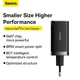 Мережевий зарядний пристрій адаптер BASEUS GaN5 Pro Fast Charger |1USB/2Type-C, PD/QC4.0, 65W/3A| + кабель USB Type-C to USB Type-C |1m, до 100W (20V/5A)| Чорний - зображення 10