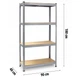 Стеллаж металлический 180x90x40 Siker G9040 4 полки (42401070) - изображение 6