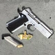 Стартовий пістолет Kuzey 911 SX matte chrome (Colt 1911) + патрони 25шт + кейс + 1 магазин - изображение 5
