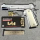 Стартовий пістолет Kuzey 911 shiny chrome (Colt 1911) + патрони 25шт + кейс + 1 магазин - изображение 5