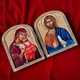 Икона-складень Иисус Христос и Богородица (на дереве 22×17 см) - изображение 1