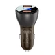 Адаптер автомобільний AceFast metal Car charger with digital display B7 |2USB, 45W/5A, PD/QC| Black - зображення 1