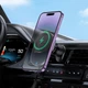 Тримач HOCO Guardian magnetic wireless fast charging Car holder (air outlet) HW12 |15W| black-grey - изображение 8