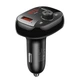 Адаптер автомобільний USAMS with Bluetooth FM Digital Display US-CC143 C25 |2USB/1Type-C, 3A/50W, QC/PD, TF| Колір Black - изображение 1