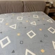 Плед-покрывало флисовый евро 200х230 серый Геометрия Malloory Home PFN3 - изображение 3