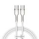 Кабель Baseus Cafule Metal Type-C to Type-C 100W (1m) white CATJK-C02 - изображение 5