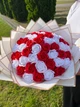 Букет из 51 мыльной розы красно-белый, подарочный букет роз мыльных для девушки, жены, мамы, дочери. - изображение 1