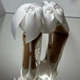 Жіночі весільні мереживні туфлі з бантами 8,5 см, колір білий 24см-38р, T-0167-38 - зображення 5