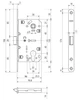 Врезной межкомнатный замок AGB Mediana Evolution PZ, 85/50 мм, матовый никель (B01103.50.41) - изображение 3