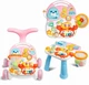 Ходунки-каталка, игровой развивающий столик 2 в 1 Caretero Spark Pink, ходунки для детей, каталка для малышей, развивающая игрушка, складные ходунки, столик для игр, музыкальные ходунки, легкие ходунки - изображение 1