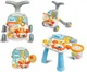 Ходунки-каталка, игровой развивающий столик 2 в 1 Caretero Spark Grey, ходунки для детей, каталка для малышей, развивающая игрушка, складные ходунки, столик для игр, музыкальные ходунки, легкие ходунки - изображение 1