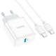 Зарядний пристрій HOCO C104A Stage single port PD20W Charger Set Type-C to Type-C cable EU White (6931474782915) - зображення 5