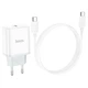 Зарядний пристрій HOCO C104A Stage single port PD20W Charger Set Type-C to Type-C cable EU White (6931474782915) - зображення 6