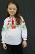 Вышитая блузка с маками в украинском стиле Маричка, белая, хлопок, длинный рукав, на девочку 140 см - изображение 6