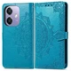 Чехол Vintage для OPPO A3X / CPH2641 книжка кожа PU с визитницей голубой - изображение 6