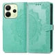 Чехол Vintage для Xiaomi Redmi Note 14 4G EU Version книжка кожа PU с визитницей бирюзовый - изображение 7