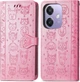 Чохол Embossed Cat and Dog для OPPO A3 / CPH2669 книжка шкіра PU з візитницею рожевий - зображення 6