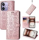 Чохол Embossed Cat and Dog для OPPO A3 / CPH2669 книжка шкіра PU з візитницею рожеве золото - зображення 1