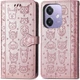 Чохол Embossed Cat and Dog для OPPO A3 / CPH2669 книжка шкіра PU з візитницею рожеве золото - зображення 6