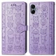 Чохол Embossed Cat and Dog для Samsung Galaxy A06 / A065 книжка шкіра PU з візитницею фіолетовий - зображення 6