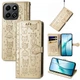 Чехол Embossed Cat and Dog для Infinix GT 20 Pro / X6871 книжка кожа PU с визитницей золотистый - изображение 1