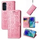 Чехол Embossed Cat and Dog для Samsung Galaxy A17 / A175 книжка кожа PU с визитницей розовый - изображение 1