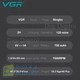 Триммер VGR V-900 BLACK аккумуляторный Машинка для стрижки, 4 насадки, LED-дисплей, 7000 RPM - изображение 4