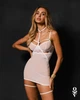 Сорочка прозора з трусиками Obsessive ARROWEL CHEMISE & thong Білий L/XL - зображення 4