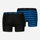 Набор трусов боксеров мужских хлопковых Puma Elements Men Striped Boxers 2P 93884203 S 2 шт Black/Blue (8720245834575) - изображение 2