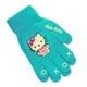 Перчатки детские с начесом Hello Kitty 5-7 года осень голубой - изображение 2
