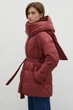Удлиненная зимняя женская куртка с поясом Finn Flare FWB51064-332 Down fill бордовая XL - изображение 1