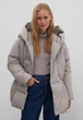 Подовжений пуховик жіночий oversize Finn Flare FWB11024-602 бежевий M/L - зображення 3